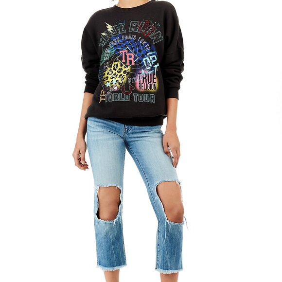 True Religion Starr Cropped Relaxed Straight Jeans Size 28 NWT Second Quarter - Picture 3 of 12